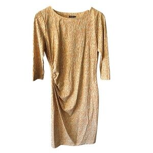 J. McLaughlin Catalina Cloth Sheath‎ Dress Nylon Stretch Size Medium 3/4 sleeve